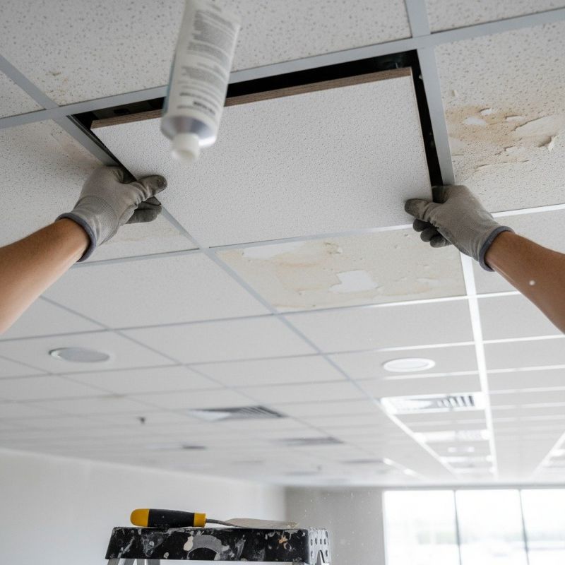 Local Drop Ceiling Grid Repair pros at work